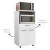 Balcao Para Forno E Microondas 118X61 cm Duetto Branco Supremo KTP