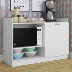 Balcao Para Forno e Microondas 2 Portas 120 cm B06 Branco NOVAM