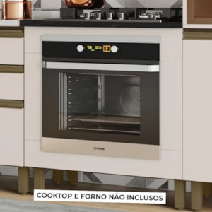Balcao Para Forno Embutir Com Tampo 80 cm MDF Duna Cristal Nature Henn