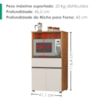 Balcao Para Microondas 1 Gaveta 2 Portas 61 cm Noruega Cedro Areia RUDK
