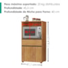 Balcao Para Microondas 1 Gaveta 2 Portas 61 cm Noruega Cedro RUDK
