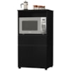 Balcao Para Microondas 1 Gaveta 2 Portas 61 cm Noruega Preto RUDK