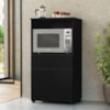 Balcao Para Microondas 1 Gaveta 2 Portas 61 cm Noruega Preto RUDK