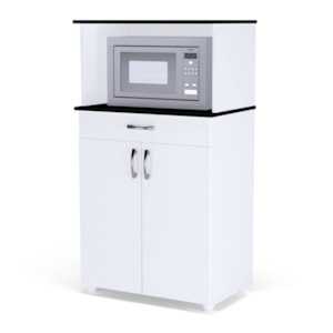 Balcao Para Microondas 1 Gaveta Carina Branco Preto Flex REAJL Moveis Balcao Para Microondas 1 Gaveta Carina Branco Preto Flex REAJL Moveis