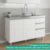 Balcao Para Pia 120 cm 3 Portas 2 Gavetas Evidence Branco POLIMAN