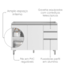 Balcao Para Pia 120 cm 3 Portas 2 Gavetas Evidence Branco POLIMAN