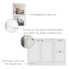 Balcao Para Pia 120 cm E Armario Aereo 41 cm Unna Branco POLIMAN