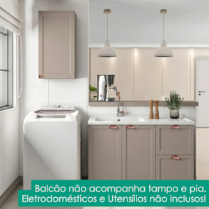 Balcao Para Pia 120 cm E Armario Aereo 41 cm Unna Gris POLIMAN