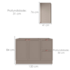 Balcao Para Pia 120 cm E Armario Aereo 41 cm Unna Gris POLIMAN