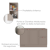 Balcao Para Pia 120 cm E Armario Aereo 41 cm Unna Gris POLIMAN
