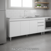 Balcao Para Pia 160 cm 4 Portas 2 Gavetas BP Lorena Branco Eratto Moveis