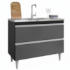 Balcao Para Pia 2 Portas Esmeralda 100 cm Preto Grafite Eratto Moveis