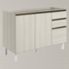 Balcao Para Pia 2P 3G 120cm MDF Kali 16417 Bianco Toq Bianco Toq Nicioli