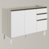 Balcao Para Pia 2P 3G 120cm MDF Kali 16417 Bianco Toq Branco Uv Nicioli