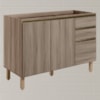 Balcao Para Pia 2P 3G 120cm MDF Kali 16417 Carvalho Toq Carvalho Toq Nicioli