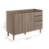 Balcao Para Pia 2P 3G 120cm MDF Kali 16417 Carvalho Toq Carvalho Toq Nicioli
