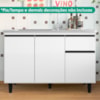 Balcao Para Pia 3 Portas 1 Gaveta 118 cm Canada Branco RUDK