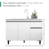 Balcao Para Pia 3 Portas 1 Gaveta 118 cm Canada Branco RUDK