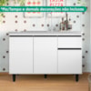 Balcao Para Pia 3 Portas 1 Gaveta 118 cm Canada Branco RUDK
