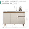 Balcao Para Pia 3 Portas 1 Gaveta 118 cm Canada Cedro Areia RUDK