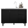 Balcao Para Pia 3 Portas 1 Gaveta 118 cm Canada Preto RUDK