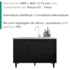 Balcao Para Pia 3 Portas 1 Gaveta 118 cm Canada Preto RUDK