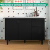 Balcao Para Pia 3 Portas 1 Gaveta 118 cm Canada Preto RUDK