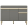 Balcao Para Pia 3 Portas 1 Gaveta 120 cm Line Gris KTP