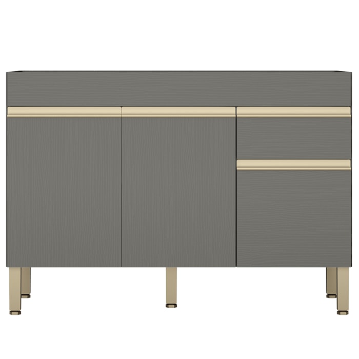 Balcao Para Pia 3 Portas 1 Gaveta 120 cm Line Gris KTP
