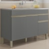 Balcao Para Pia 3 Portas 1 Gaveta 120 cm Line Gris KTP