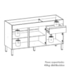 Balcao Para Pia 3 Portas 1 Gaveta 150 cm Line Gris KTP