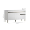 Balcao Para Pia 3 Portas 1 Gaveta 150 cm Line Supremo KTP