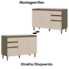 Balcão Para Pia 3 Portas 120 cm MDF Connect C66 Duna Cristal Henn