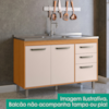 Balcão Para Pia 3 Portas 2 Gavetas 120 cm Malta Freijo Off Acetinado POLIMAN