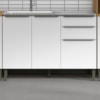 Balcao Para Pia 3 Portas 2 Gavetas 120 cm MDF 2006807 Cinamomo Branco ARMoveis