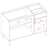 Balcao Para Pia 3 Portas 2 Gavetas 120 cm MDF 2006807 Cinamomo Branco ARMoveis