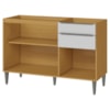 Balcao Para Pia 3 Portas 2 Gavetas 120 cm MDF 2006807 Cinamomo Branco ARMoveis