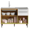 Balcao Para Pia 3 Portas 2 Gavetas 120 cm MDF 2006807 Cinamomo Branco ARMoveis