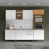 Balcao Para Pia 3 Portas 2 Gavetas 120 cm MDF 2006807 Cinamomo Branco ARMoveis