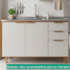 Balcao Para Pia 3 Portas 2 Gavetas 120 cm MDF Bari Freijo Off Acetinado POLIMAN
