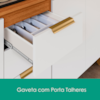 Balcao Para Pia 3 Portas 2 Gavetas 120 cm MDF Bari Freijo Off Acetinado POLIMAN