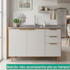 Balcao Para Pia 3 Portas 2 Gavetas 120 cm MDF Bari Freijo Off Acetinado POLIMAN