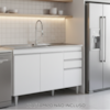 Balcao Para Pia 3 Portas 2 Gavetas 120 cm Melissa Branco Eratto Moveis