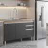 Balcao Para Pia 3 Portas 2 Gavetas Melissa 120 cm Freijo Grafite Eratto Moveis