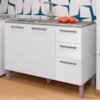 Balcao Para Pia 3P 2G 120 cm Mad Versalhes Branco Supremo KTP