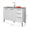 Balcao Para Pia 3P 2G 120 cm Mad Versalhes Branco Supremo KTP