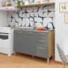 Balcao Para Pia 3P 2G 120 cm Mad Versalhes Freijo Gris KTP