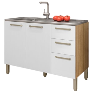 Balcao Para Pia 3P 2G 120 cm Mad Versalhes Freijo Supremo KTP Balcao Para Pia 3P 2G 120 cm Mad Versalhes Freijo Supremo KTP