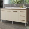 Balcao Para Pia 3P 3G 150 cm Diana Savana Off White Mobbs