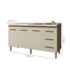 Balcao Para Pia 3P 3G 150 cm Diana Savana Off White Mobbs